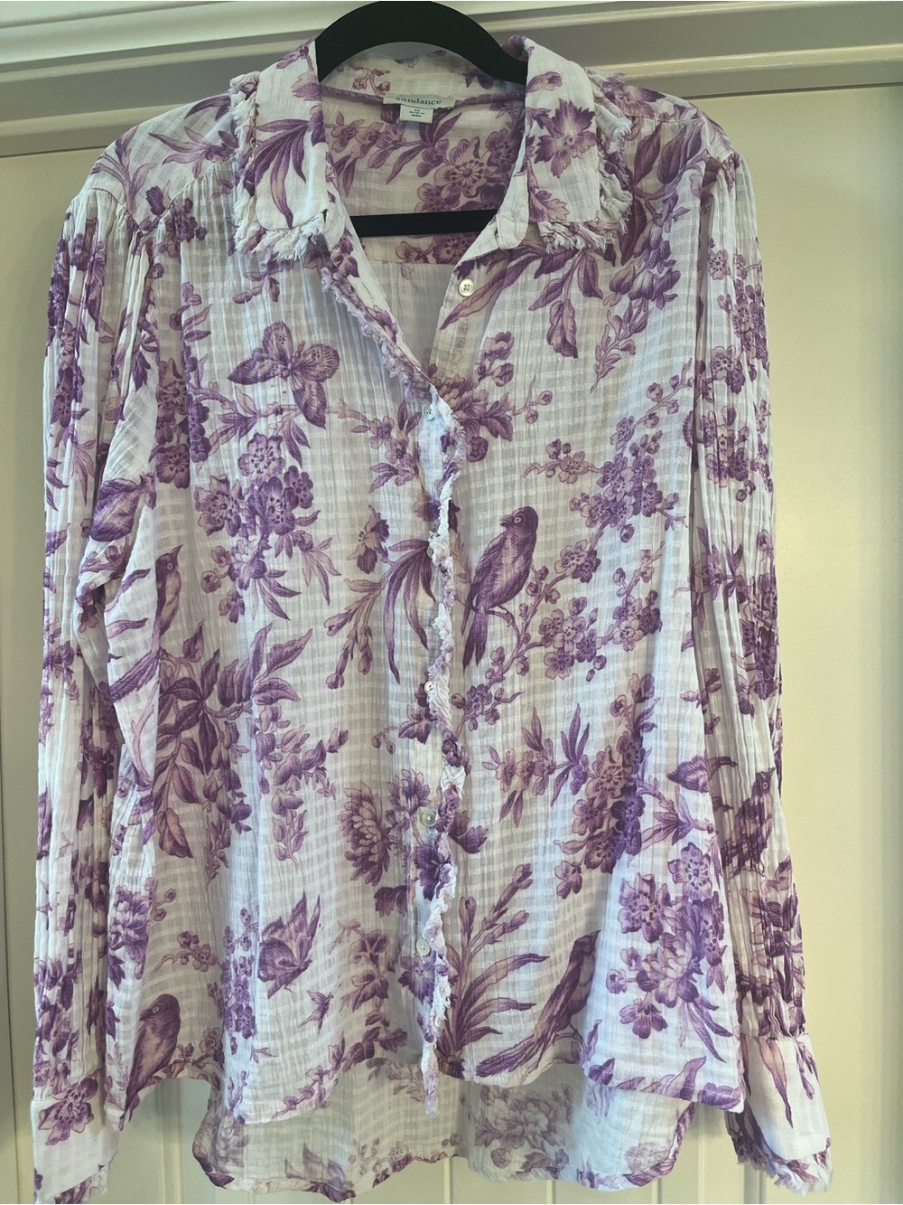 Sundance Lavender Floral & Bird Button-Down Shirt